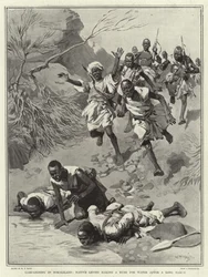 Kampagne in Somaliland, Einheimische stürmen nach einem langen Marsch auf Wasser zu